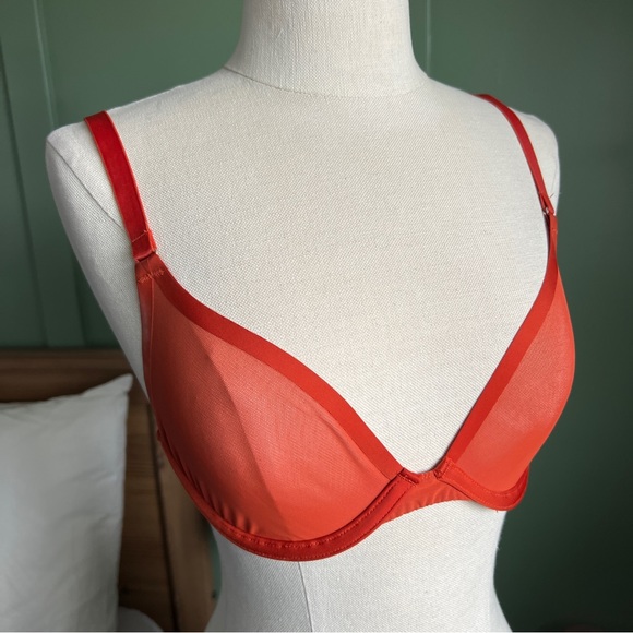 Cuup The Plunge Mesh Burnt Orange Bra 30C - Picture 1 of 4